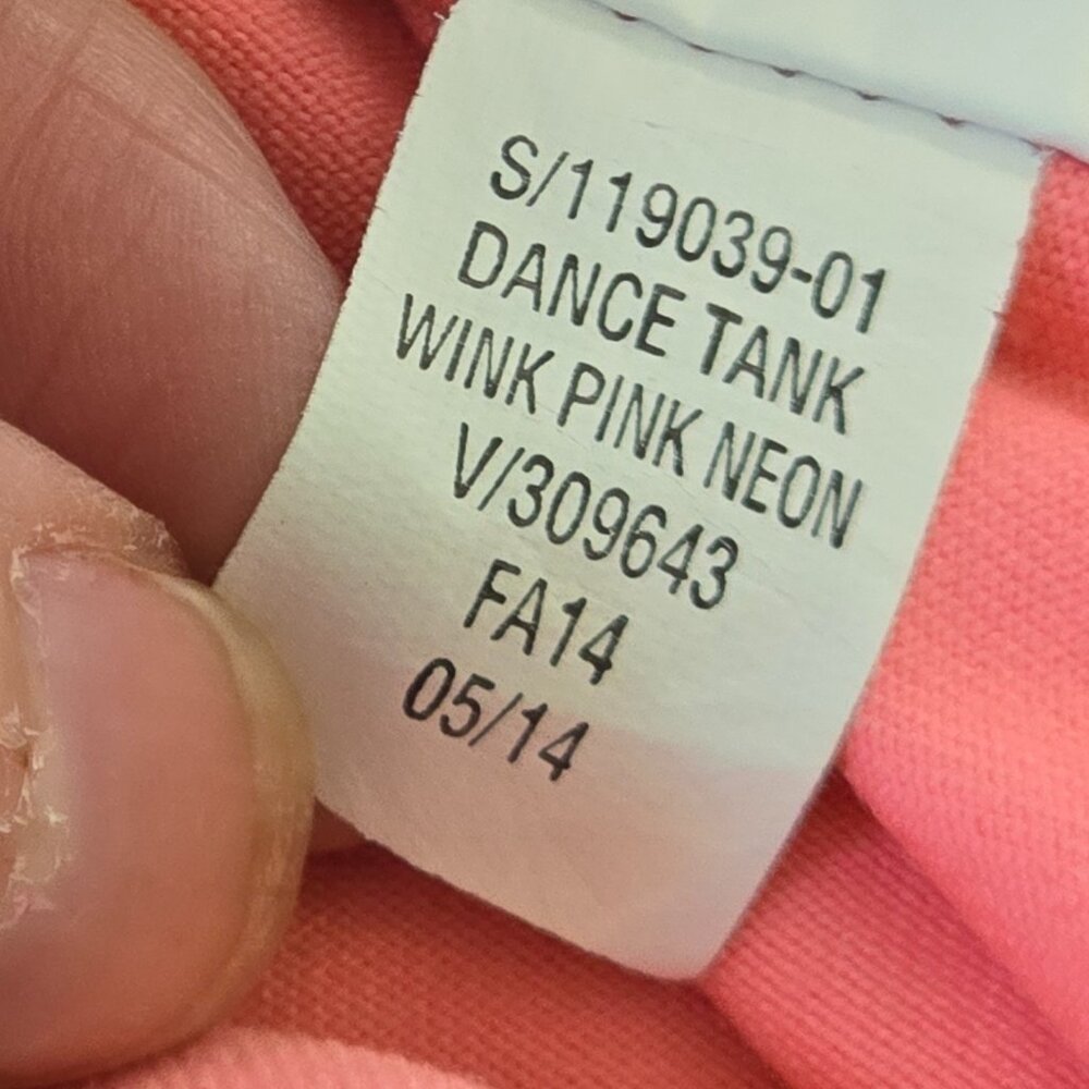 Old Navy Sleeveless Top Girls Large 10/12 Wink Pink Neon Dance Tank Colorblock - Picture 8 of 10